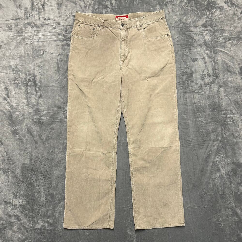 Unionbay Vintage Cut‎ Straight Pants Men's Size 36x32 Beige Corduroy
